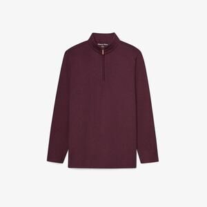 Mizzen Main Mens KPI Quarter Zip Pullover Performance Sweater Wine Heather 2XL